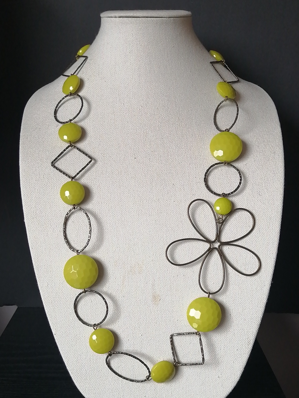 Yellow Floral Statement Necklace - Women's Fashion Jewelry